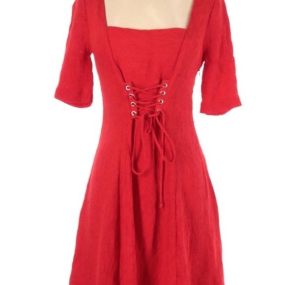 Anthropologie Maeve Juliet Red Corset Dress - Picture 6 of 6